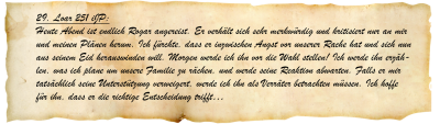 Regirs Tagebuch, Eintrag vom 29. Loar 251i.J.P.