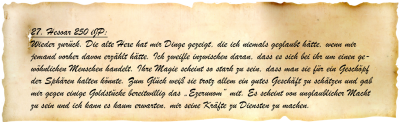 Regirs Tagebuch, Eintrag vom 27. Hesoar 250 i.J.P.
